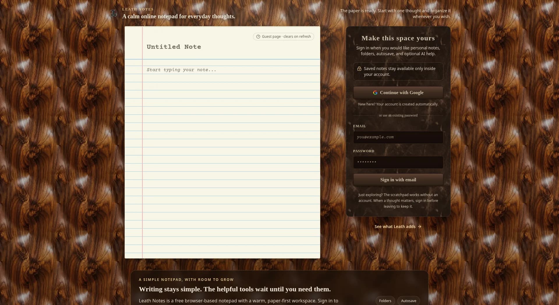 Leath Notes (AI Note-Taking App)